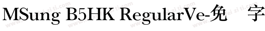 MSung B5HK RegularVe字体转换